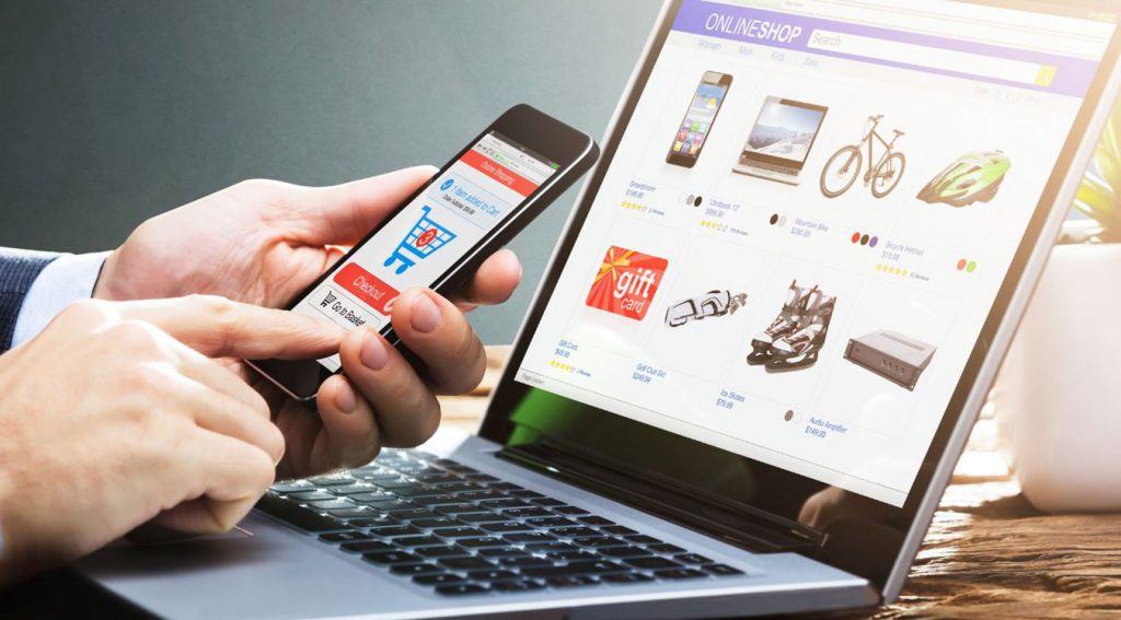 Mostrando una pantalla de una tienda en línea donde se venden artículos.